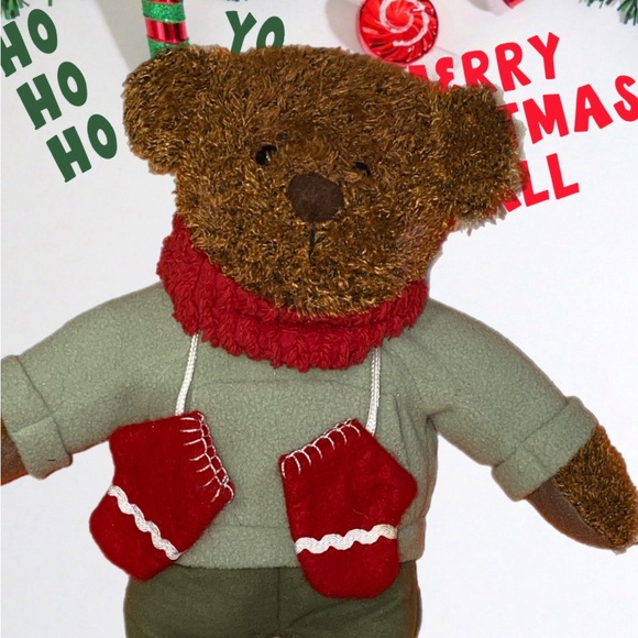 Hallmark teddy bear mittens blush bear 12’’ inch Christmas holiday .pre owned - Picture 3 of 16